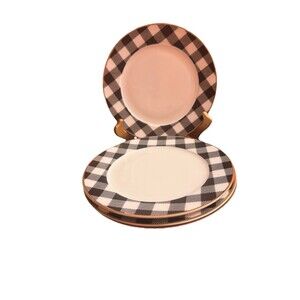 4 Buffalo Check Plaid Salad Plates
